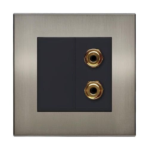 Retrotouch Aura BM13BN-SP1B Twin Speaker Post Socket - Brushed Nickel