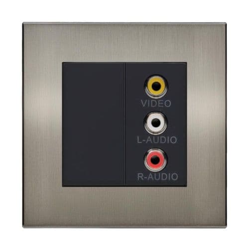 Retrotouch Aura BM13BN-VCAB Triple RCA Socket - Brushed Nickel