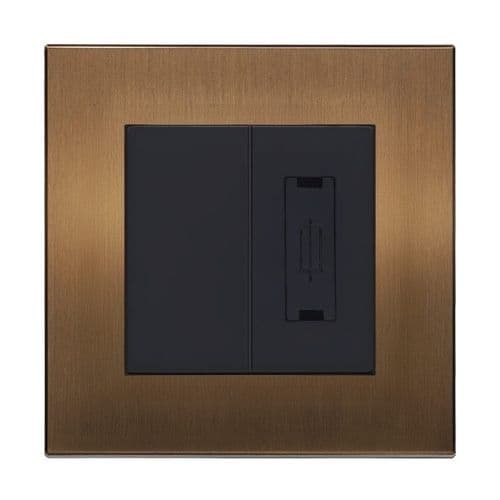 Retrotouch Aura BM13BZ-FM1B 1 Gang 13A Unswitched Fused Spur - Brushed Bronze