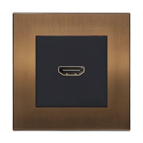 Retrotouch Aura BM13BZ-HD1B HDMI Socket - Brushed Bronze