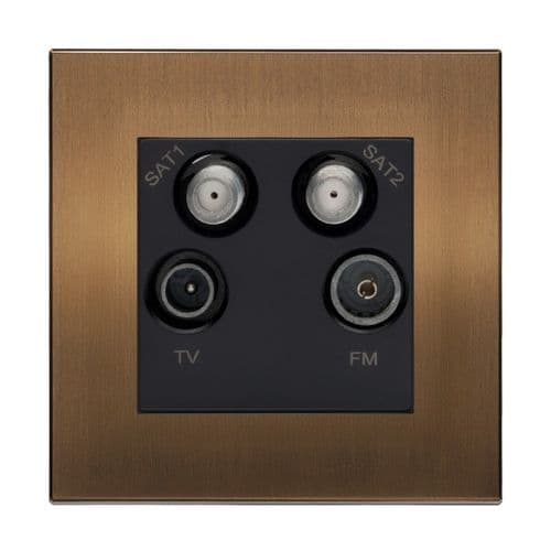 Retrotouch Aura BM13BZ-QDPB Quadplexed Outlet - Brushed Bronze