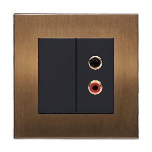 Retrotouch Aura BM13BZ-RCAB Twin Phono RCA Socket - Brushed Bronze