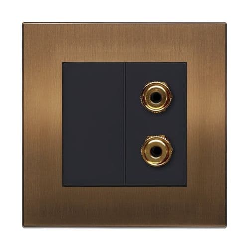 Retrotouch Aura BM13BZ-SP1B Twin Speaker Post Socket - Brushed Bronze