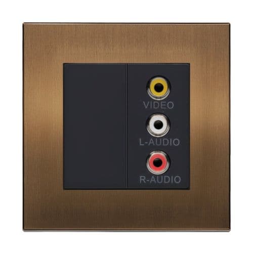 Retrotouch Aura BM13BZ-VCAB Triple RCA Socket - Brushed Bronze