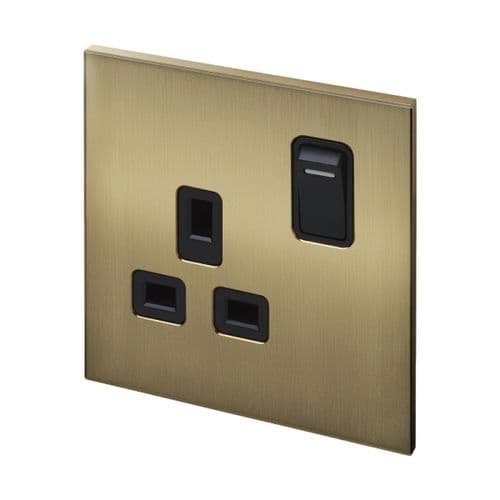 Retrotouch Aura BM14BB-SSSB 1 Gang Single Socket - Brushed Brass