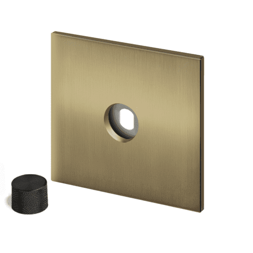 Retrotouch Aura BM15BB-D12B-B Dimmer Plate 1 Gang with Black Knob - Brushed Brass