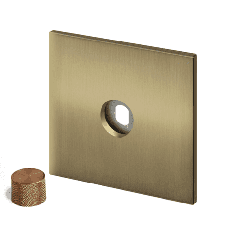 Retrotouch Aura BM15BB-D12B-BZ Dimmer Plate 1 Gang with Bronze Knob - Brushed Brass
