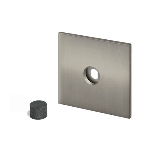 Retrotouch Aura BM15BN-D12B-B Dimmer Plate 1 Gang with Black Knob - Brushed Nickel