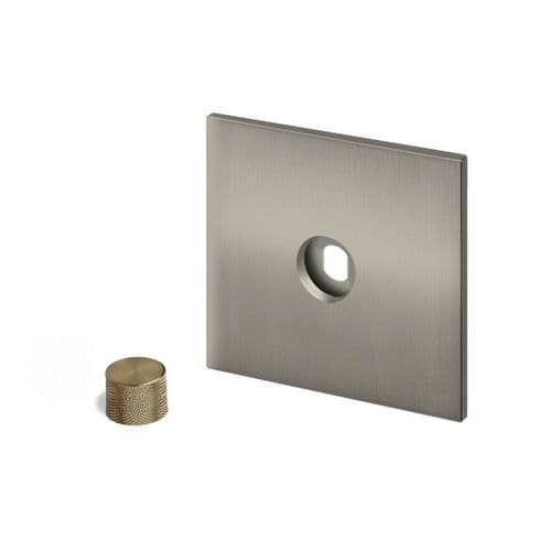 Retrotouch Aura BM15BN-D12B-BR Dimmer Plate 1 Gang with Brass Knob - Brushed Nickel