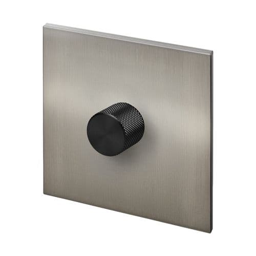 Retrotouch Aura BM15BN-D12B-LEDB 1 Gang LED Dimmer Switch - Brushed Nickel with Black Knob