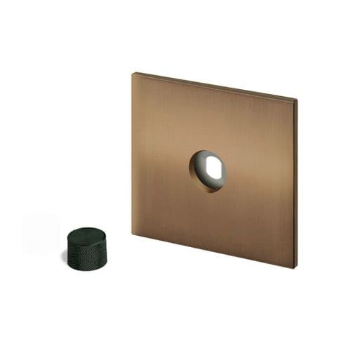 Retrotouch Aura BM15BZ-D12B-B Dimmer Plate 1 Gang with Black Knob - Brushed Bronze