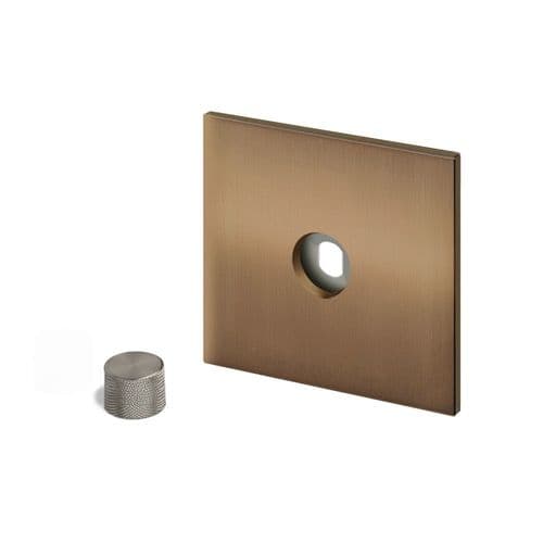 Retrotouch Aura BM15BZ-D12B-BN Dimmer Plate 1 Gang with Nickel Knob - Brushed Bronze