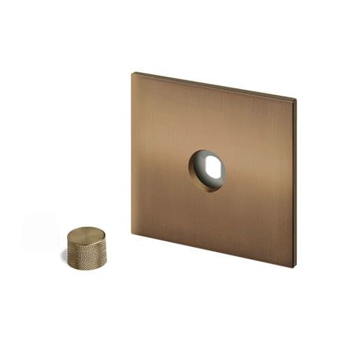 Retrotouch Aura BM15BZ-D12B-BR Dimmer Plate 1 Gang with Brass Knob - Brushed Bronze