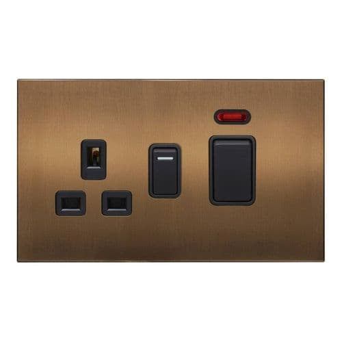 Retrotouch Aura BM26BZ-SDCB Cooker Switch & Socket - Brushed Bronze