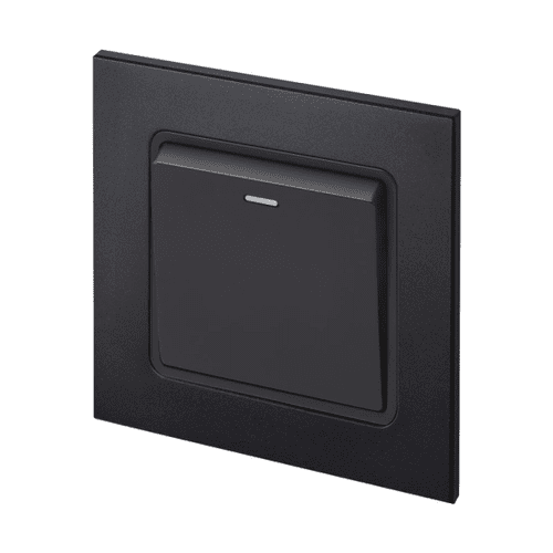 Retrotouch Aura MM11MB-R12B 1 Gang Rocker Light Switch - Matt Black