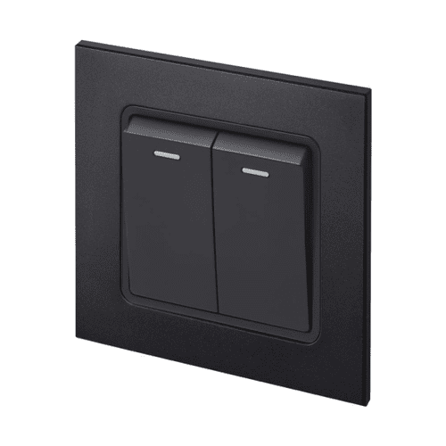 Retrotouch Aura MM11MB-R2TB 2 Gang Intermediate Switch - Matt Black