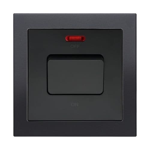 Retrotouch Aura MM12MB-R20B 1 Gang 20A Switch with Neon - Matt Black