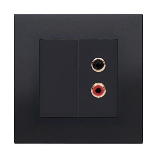 Retrotouch Aura MM13MB-RCAB Twin Phono RCA Socket - Matt Black