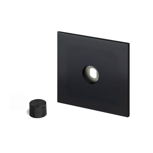Retrotouch Aura MM15MB-D12B-B Dimmer Plate 1 Gang with Black Knob - Matt Black