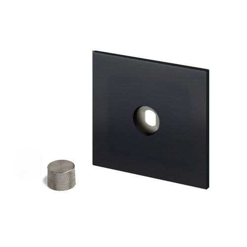 Retrotouch Aura MM15MB-D12B-BN Dimmer Plate 1 Gang with Nickel Knob - Matt Black