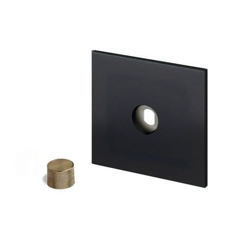 Retrotouch Aura MM15MB-D12B-BR Dimmer Plate 1 Gang with Brass Knob - Matt Black