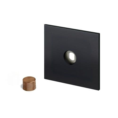 Retrotouch Aura MM15MB-D12B-BZ Dimmer Plate 1 Gang with Bronze Knob- Matt Black