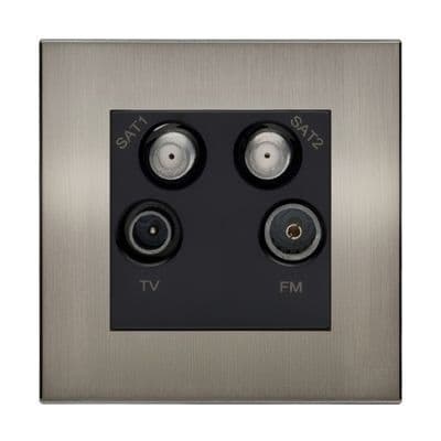 Retrotouch Aura Quadplexed Outlet - Brushed Nickel BM13BN-QDPB