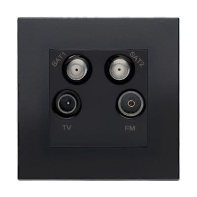 Retrotouch Aura Quadplexed Outlet - Matt Black MM13MB-QDPB