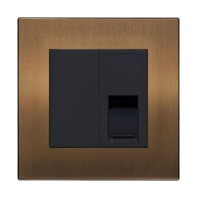 Retrotouch Aura RJ11 Socket - Brushed Bronze BM13BZ-J11B