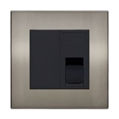Retrotouch Aura RJ11 Socket - Brushed Nickel BM13BN-J11B