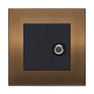 Retrotouch Aura SAT F-Connector Socket - Brushed Bronze BM13BZ-ST1B