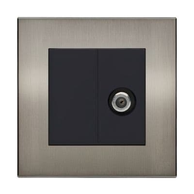 Retrotouch Aura SAT F-Connector Socket - Brushed Nickel BM13BN-ST1B
