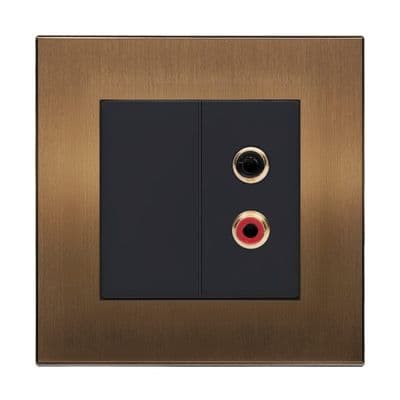Retrotouch Aura Twin Phono RCA Socket - Brushed Bronze BM13BZ-RCAB