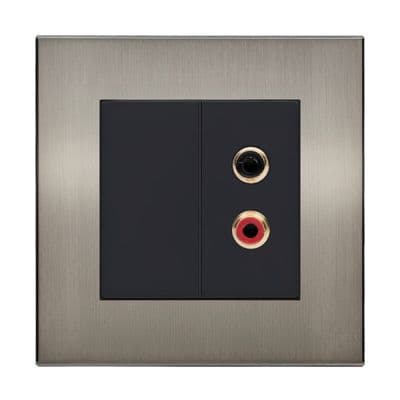 Retrotouch Aura Twin Phono RCA Socket - Brushed Nickel BM13BN-RCAB