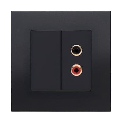 Retrotouch Aura Twin Phono RCA Socket - Matt Black MM13MB-RCAB