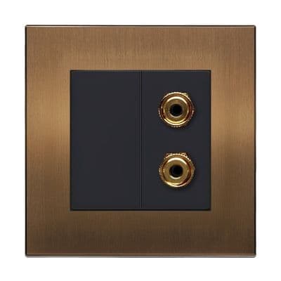 Retrotouch Aura Twin Speaker Post Socket - Brushed Bronze BM13BZ-SP1B