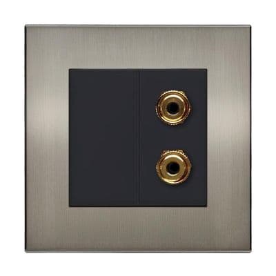 Retrotouch Aura Twin Speaker Post Socket - Brushed Nickel BM13BN-SP1B