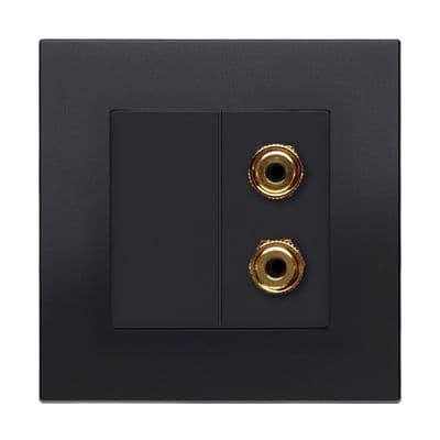 Retrotouch Aura Twin Speaker Post Socket - Matt Black MM13MB-SP1B