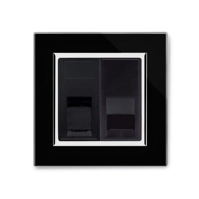 RetroTouch BT Slave & RJ45 Cat 5 Data Socket Black CT 04349