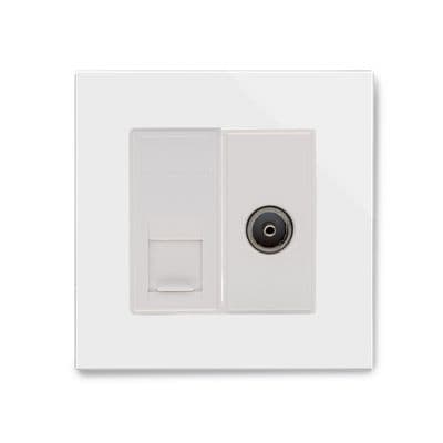 RetroTouch Cat 6/TV Socket White Glass PG 04238
