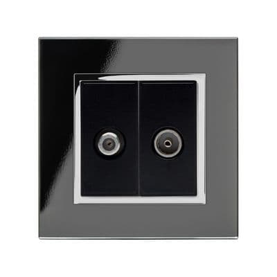 RetroTouch Crystal Satellite/TV Socket Black Glass CT 04848