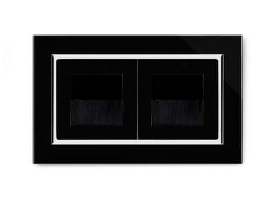 RetroTouch Double Brush Outlet Socket Black Glass CT 04113