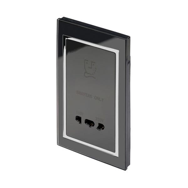 RetroTouch Dual Voltage Shaver Socket Black Glass CT 00287