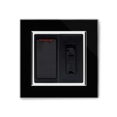 RetroTouch Fused Spur Switch 13A Black Glass CT 01705