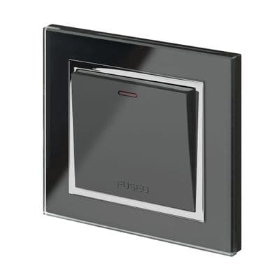 RetroTouch Fused Spur Switch 13A Black Glass CT 01762