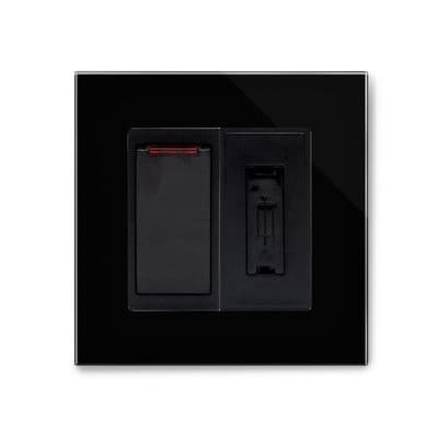 RetroTouch Fused Spur Switch 13A Black Glass PG 01706