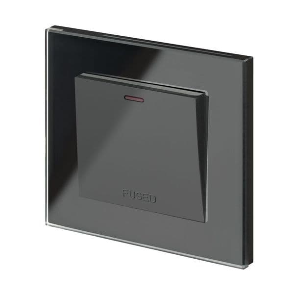 RetroTouch Fused Spur Switch 13A Black Glass PG 01763