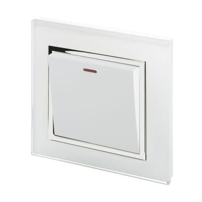RetroTouch Fused Spur Switch 13A White Glass CT 01760