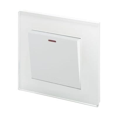 RetroTouch Fused Spur Switch 13A White Glass PG 01761