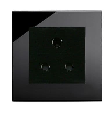 RetroTouch Single 5 Amp Round Pin Plug Socket Black Glass PG 04004